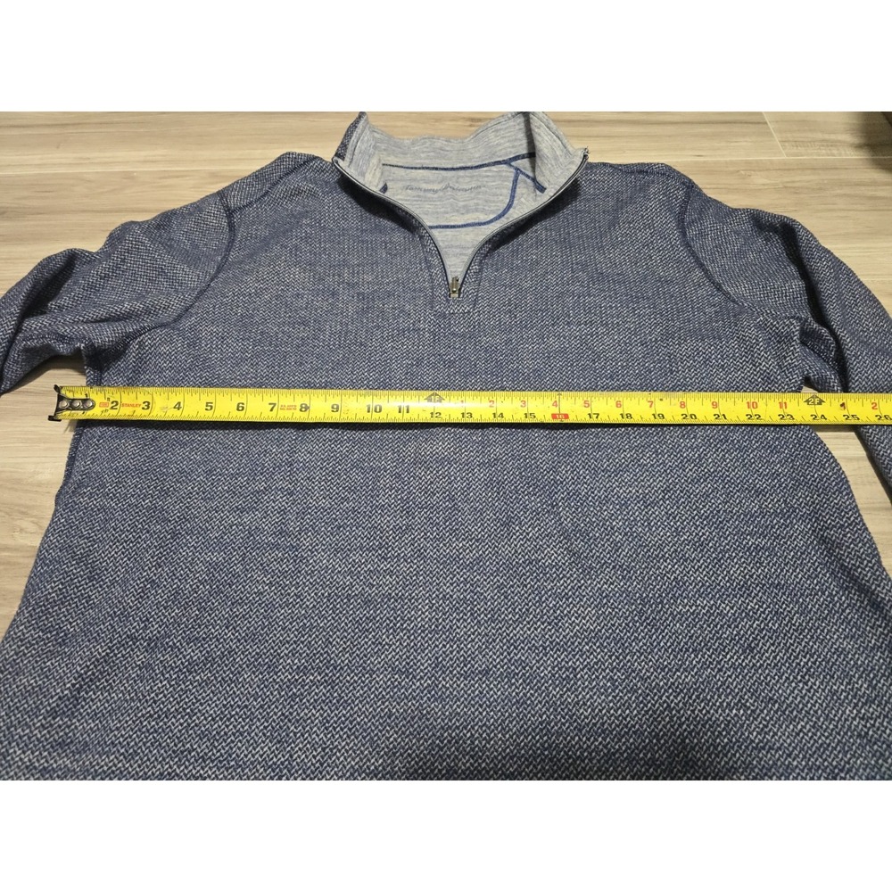 Tommy Bahama 1/4 Zip Mens Reversible Pullover Sweater XL Blue - Picture 6 of 10